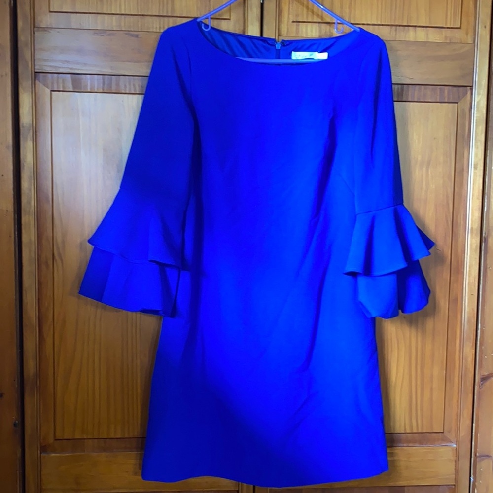 Women’s Eliza J Bell Sleeve Shift Dress Boat Neck Cobalt Blue Size 6